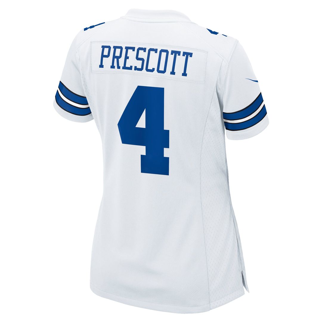 Women's Nike Dallas Cowboys Dak Prescott White Team Game NFL Jersey
