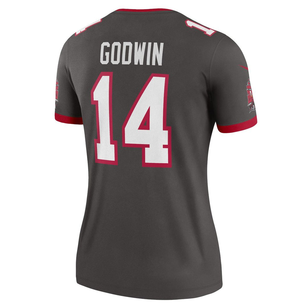 Women's Nike Tampa Bay Buccaneers Chris Godwin Pewter Alternate Legend Player NFL Performance Top