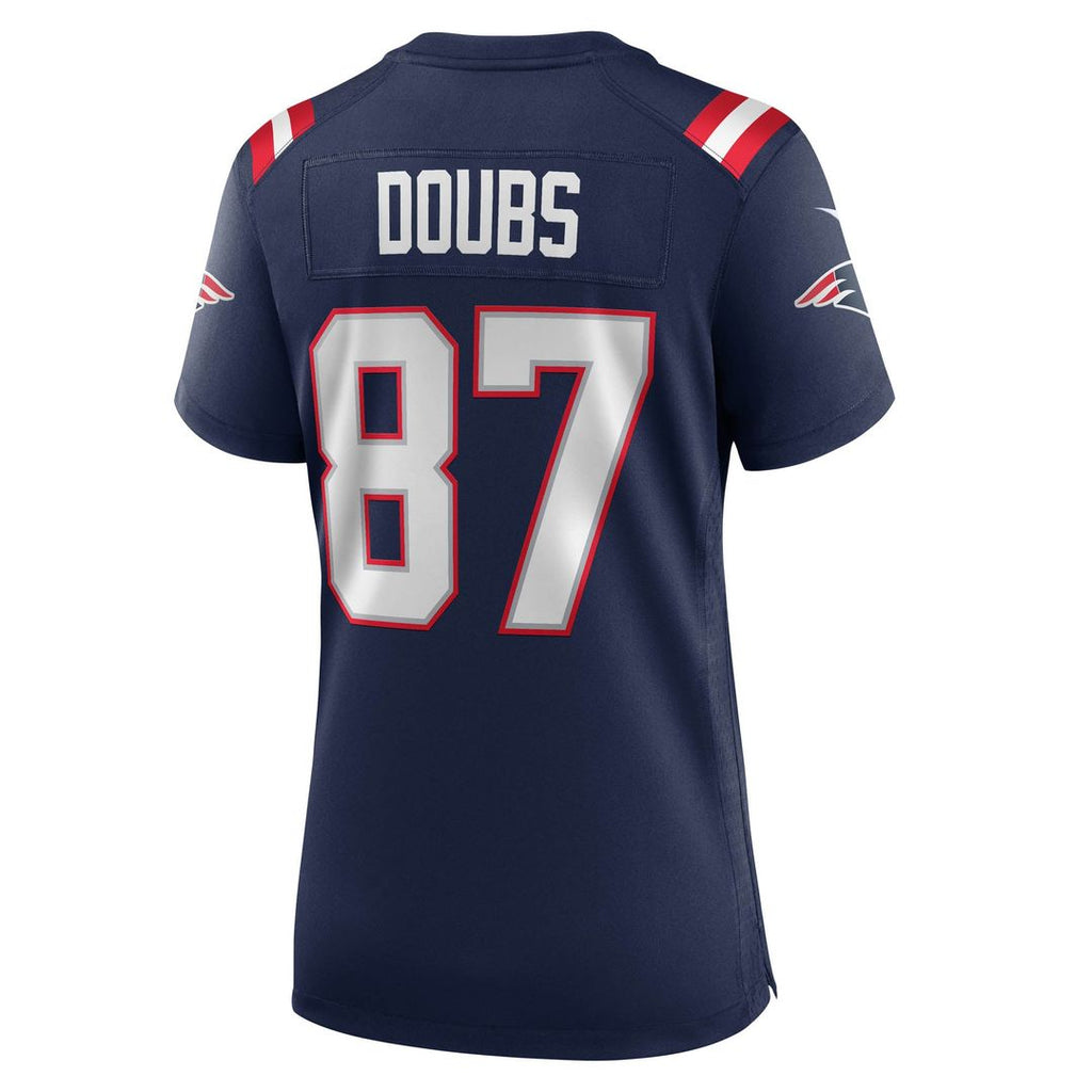 Women's Nike New England Patriots Romeo Doubs Navy Game NFL Jersey