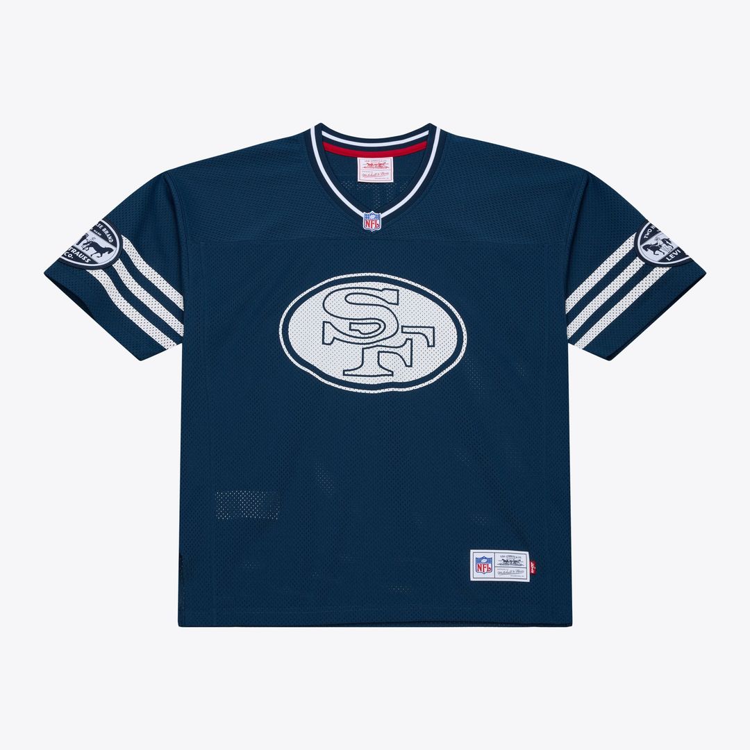 Men's Mitchell & Ness San Francisco 49ers Jerry Rice Navy x Levi's Unisex Legacy NFL Jersey