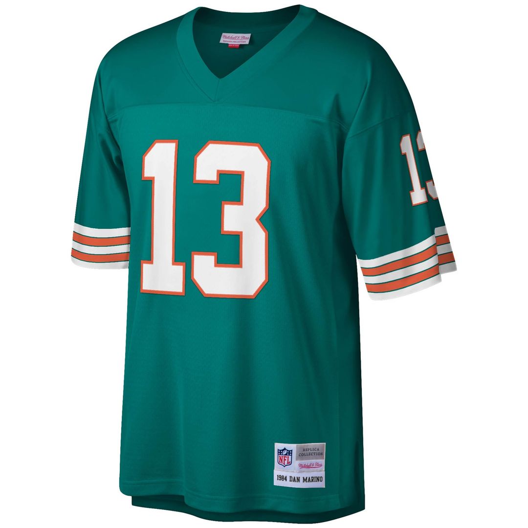 Men's Mitchell & Ness Miami Dolphins Dan Marino Aqua Legacy Replica NFL Jersey