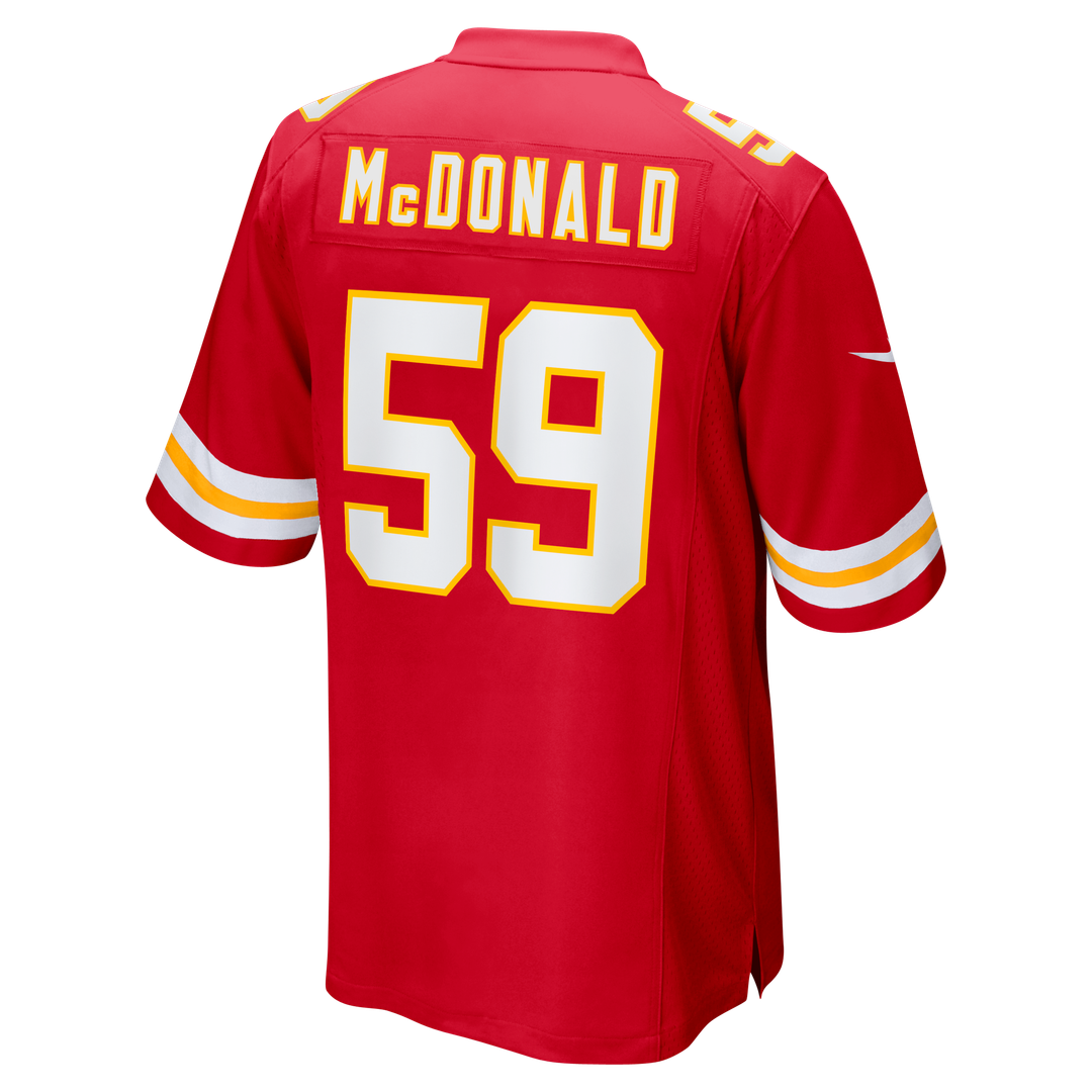 Men's Nike Kansas City Chiefs Cooper McDonald Red Team Game NFL Jersey