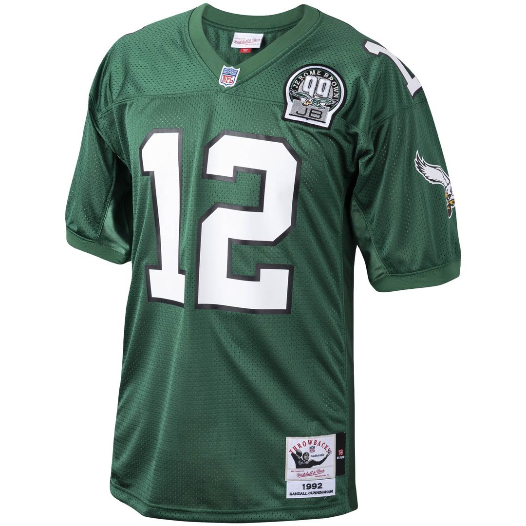 Men's Mitchell & Ness Philadelphia Eagles Randall Cunningham Green 1992 Authentic Throwback Retired Player NFL Jersey