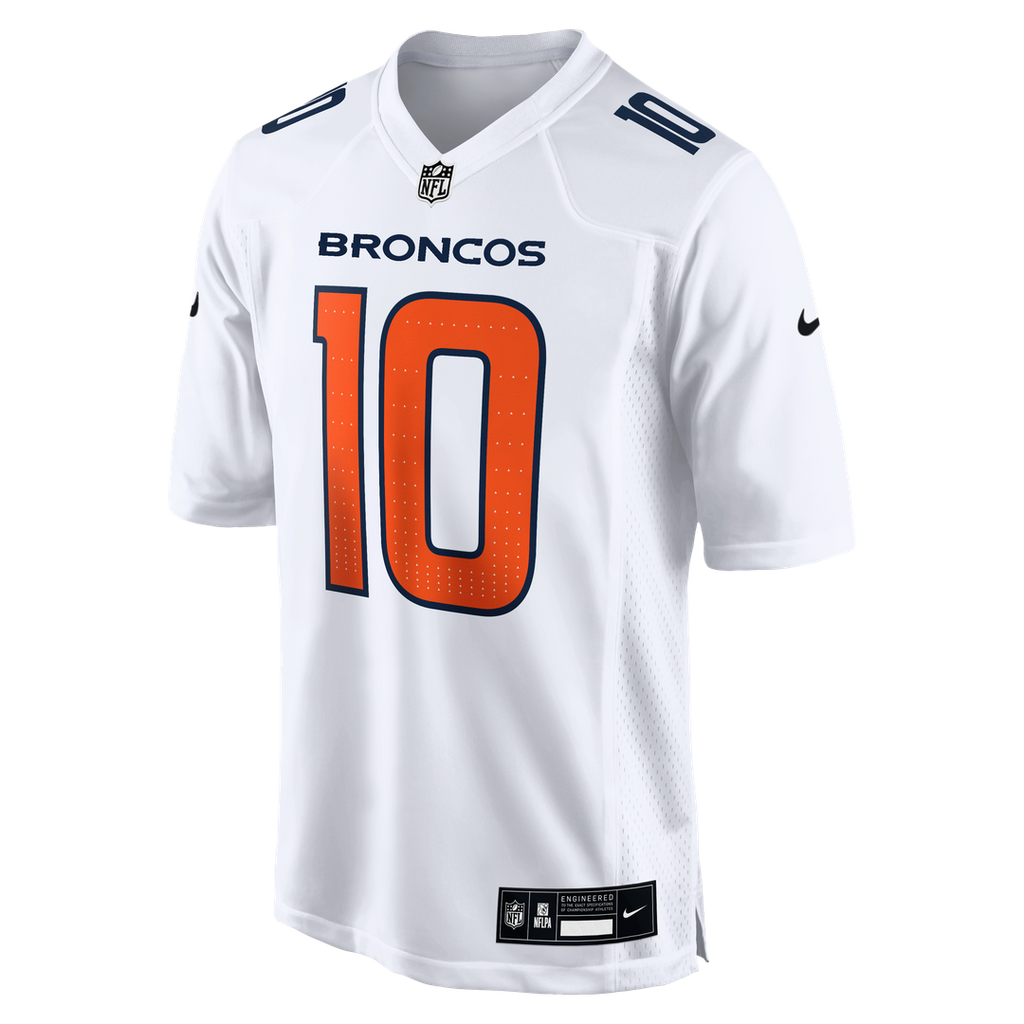 Men's Nike Denver Broncos Bo Nix White Tundra Fashion Game NFL Jersey