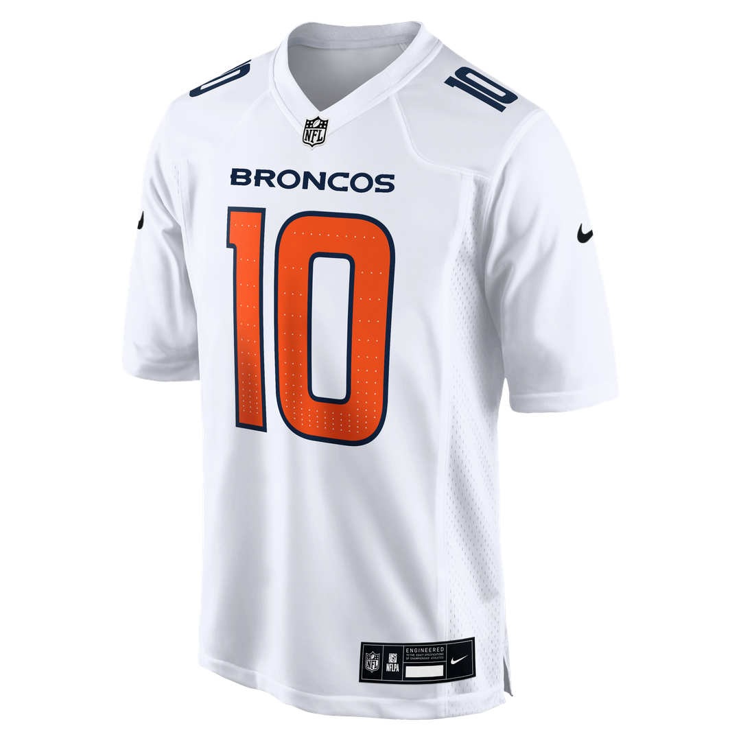 Men's Nike Denver Broncos Bo Nix White Tundra Fashion Game NFL Jersey
