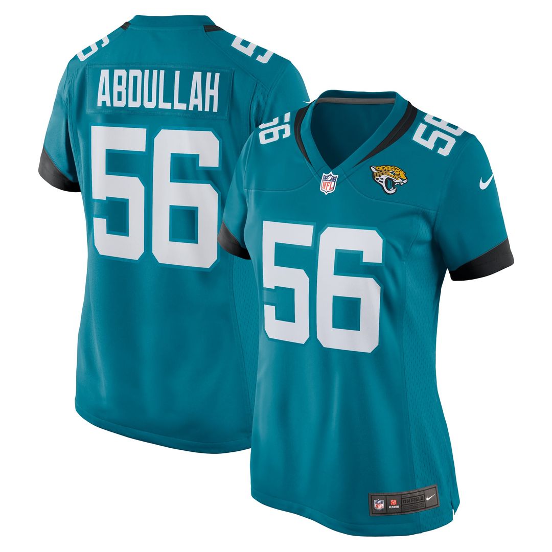 Women's Nike Jacksonville Jaguars Yasir Abdullah Teal Team Game NFL Jersey