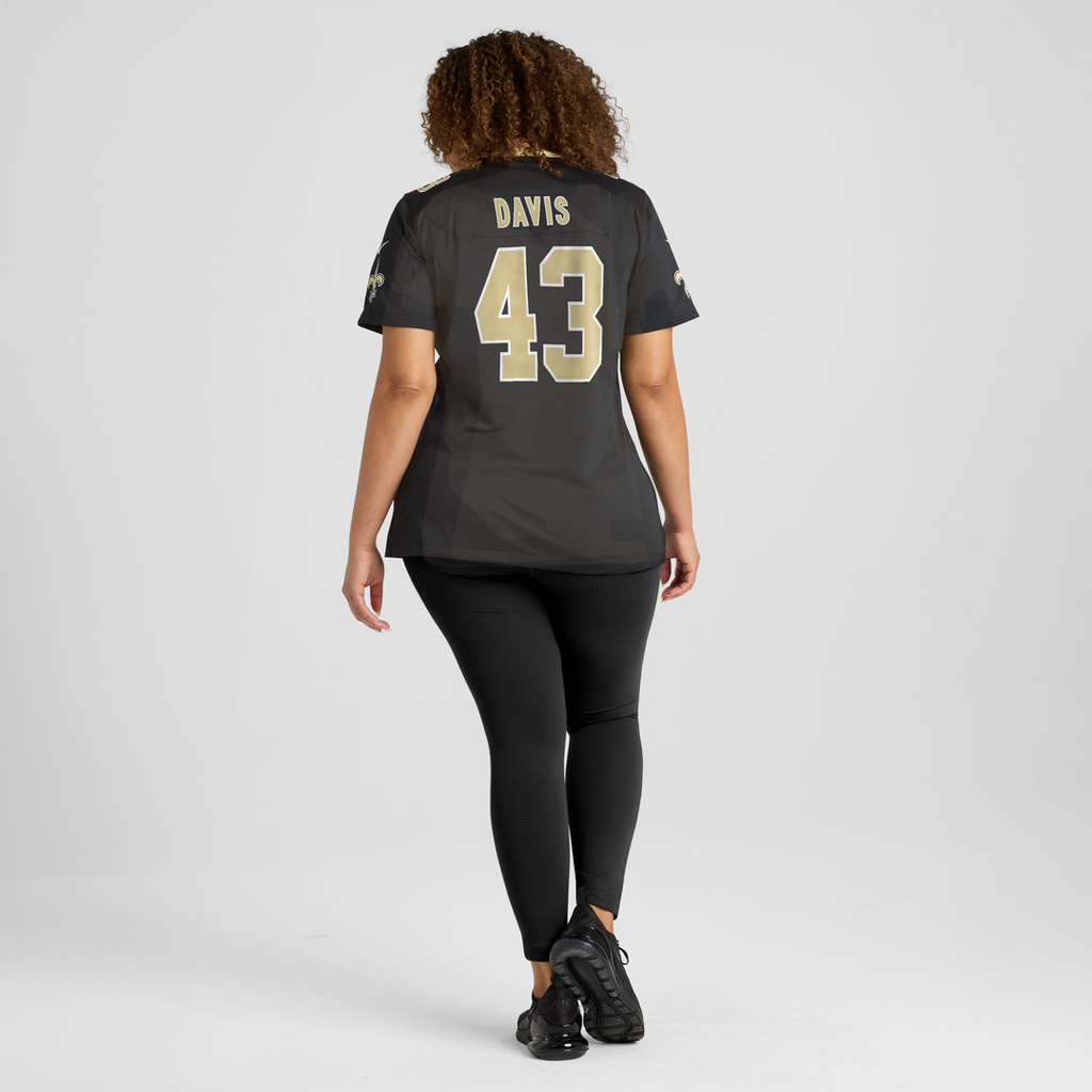 Women's Nike New Orleans Saints Michael Davis Black Team Game NFL Jersey