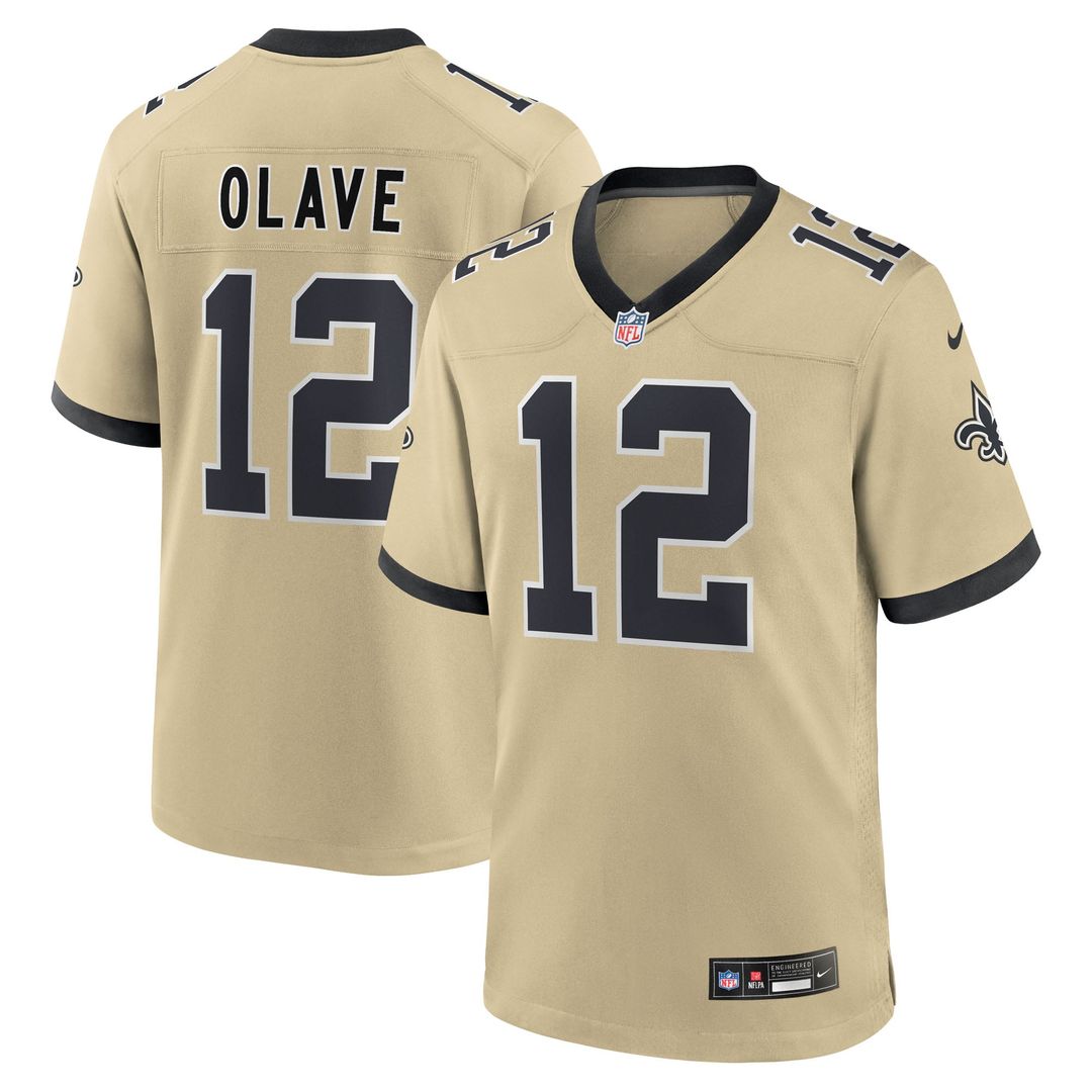 Youth Nike New Orleans Saints Chris Olave White Game NFL Jersey