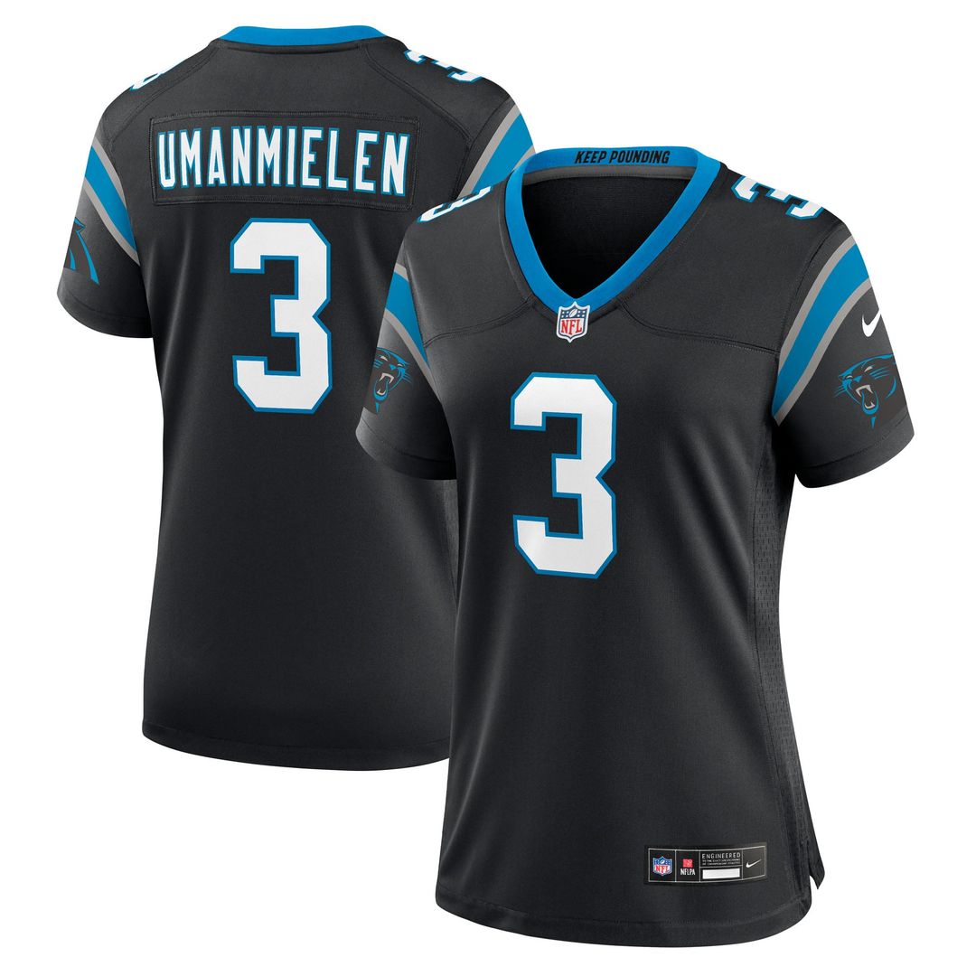 Women's Nike Carolina Panthers Princely Umanmielen Black Team Game NFL Jersey