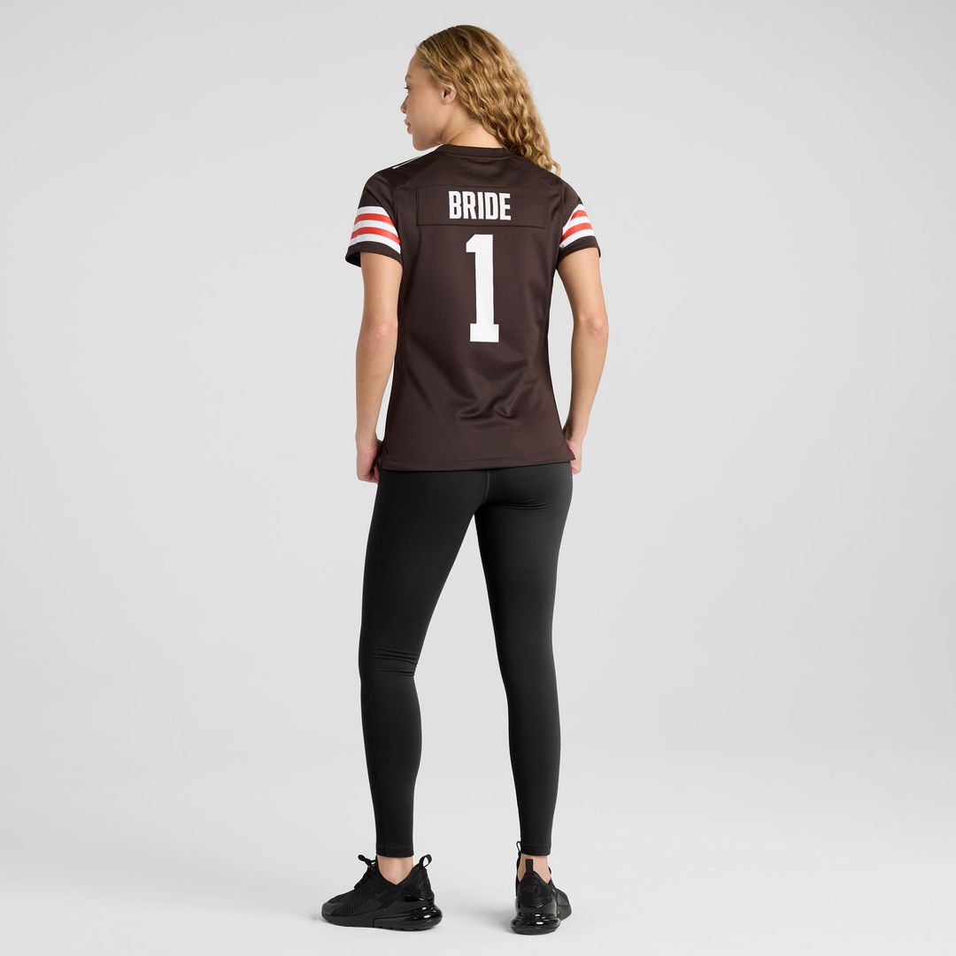 Women's Nike Cleveland Browns Number 1 Bride Brown Game NFL Jersey