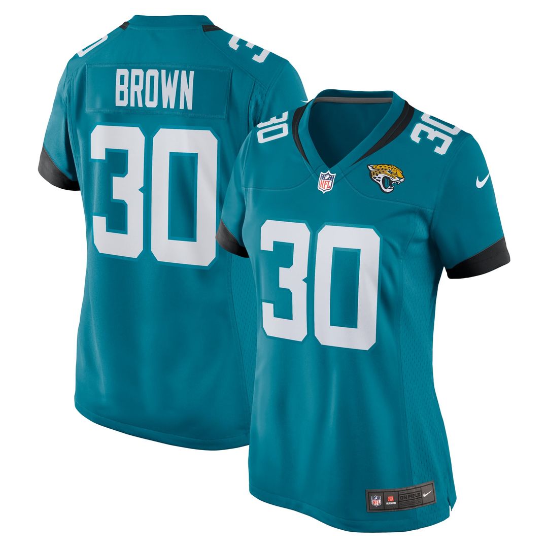 Women's Nike Jacksonville Jaguars Montaric Brown Teal Game Player NFL Jersey