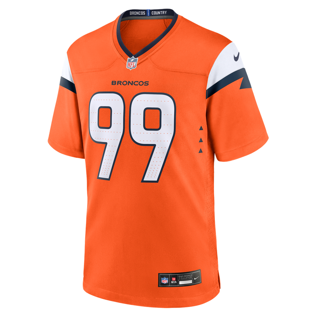Men's Nike Denver Broncos Zach Allen Orange Team Game NFL Jersey