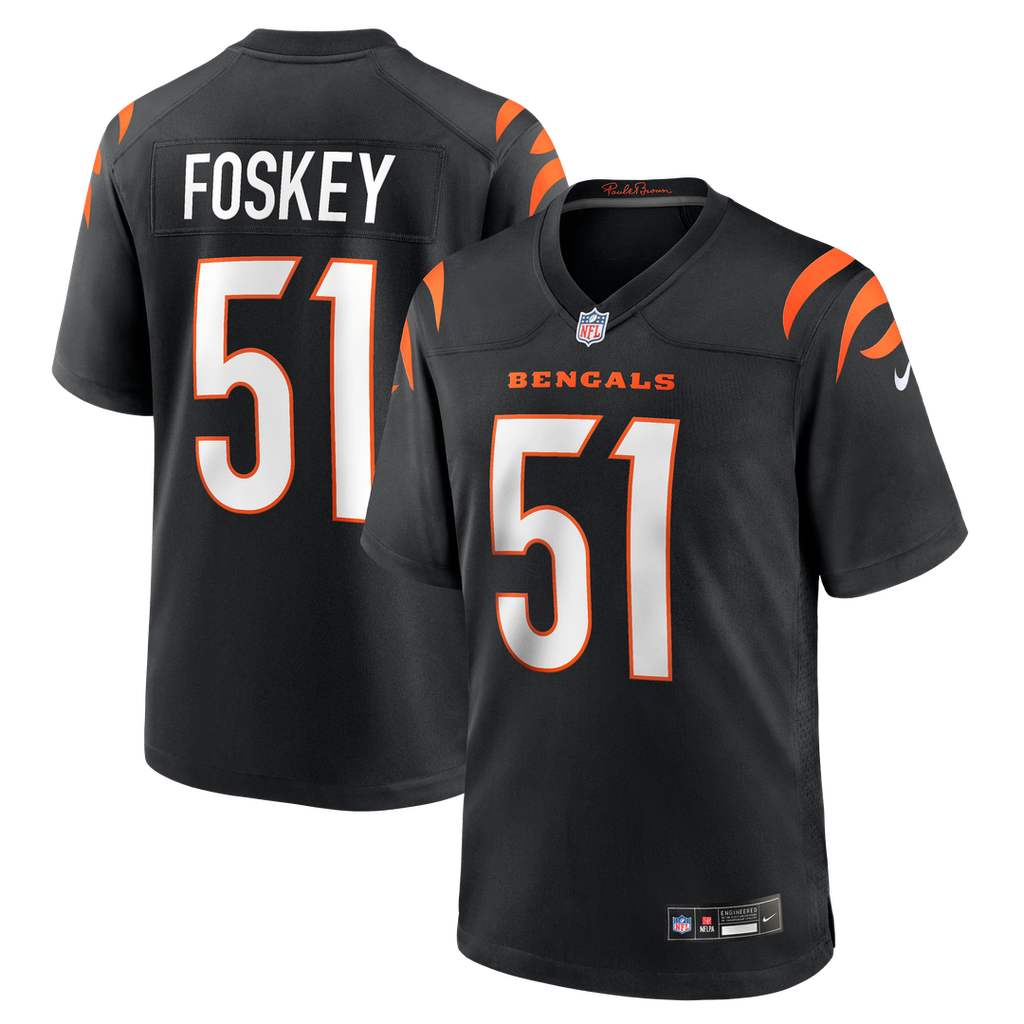 Men's Nike Cincinnati Bengals Isaiah Foskey Black Team Game NFL Jersey