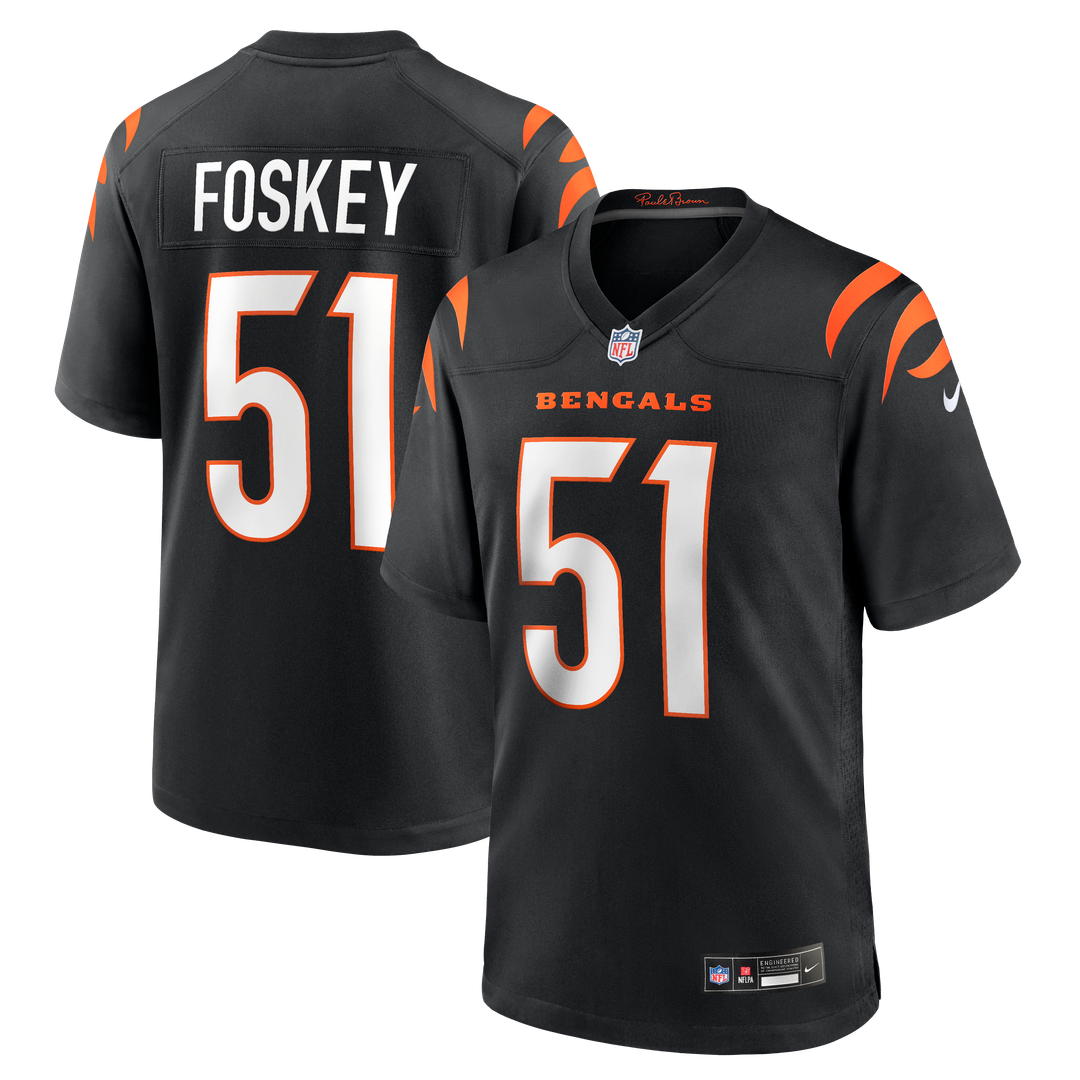 Men's Nike Cincinnati Bengals Isaiah Foskey Black Team Game NFL Jersey