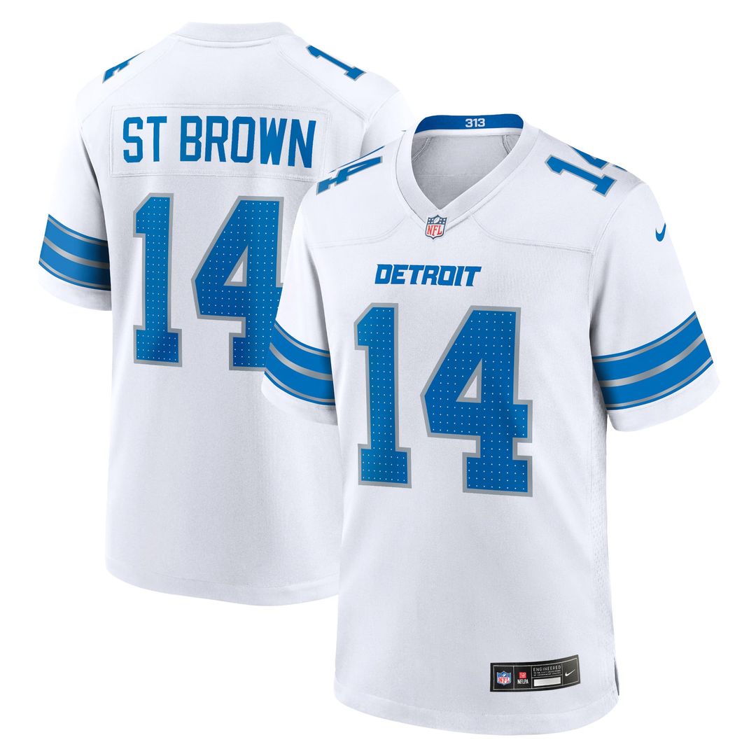 Men's Nike Detroit Lions Amon-Ra St. Brown Blue Game NFL Jersey