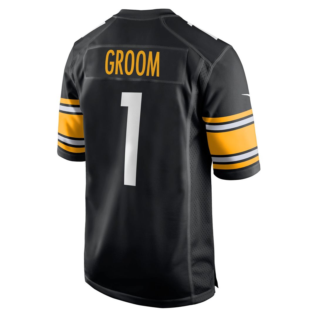 Men's Nike Pittsburgh Steelers Number 1 Groom Black Game NFL Jersey
