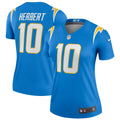 Women's Nike Los Angeles Chargers Justin Herbert Powder Blue Legend Player NFL Performance Top