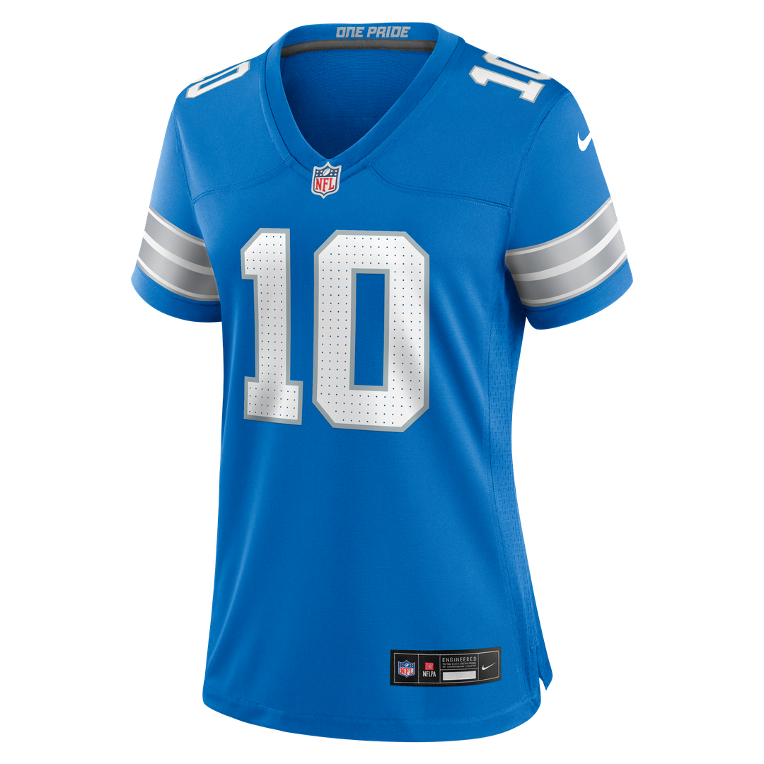 Women's Nike Detroit Lions Isiah Pacheco Blue Team Game NFL Jersey