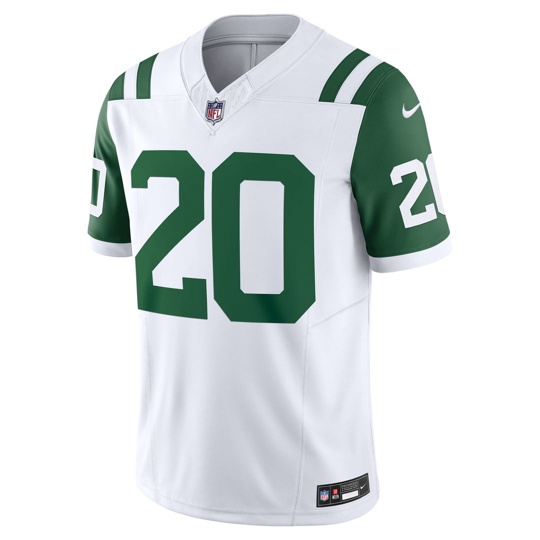 Men's Nike New York Jets Breece Hall White Classic Alternate Vapor F.U.S.E. Limited NFL Jersey