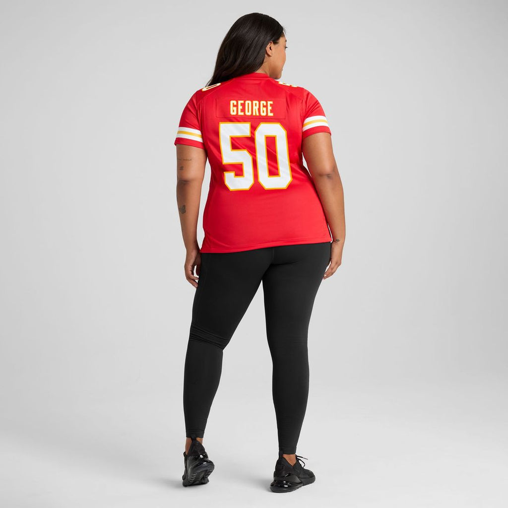 Women's Nike Kansas City Chiefs Brandon George Red Team Game NFL Jersey