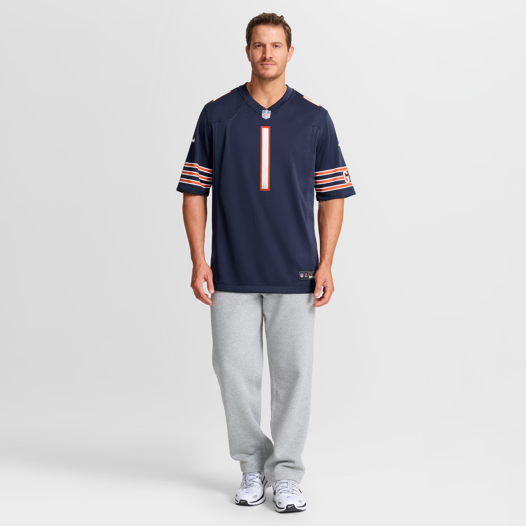 Men's Nike Chicago Bears Number 1 Groom Navy Game NFL Jersey