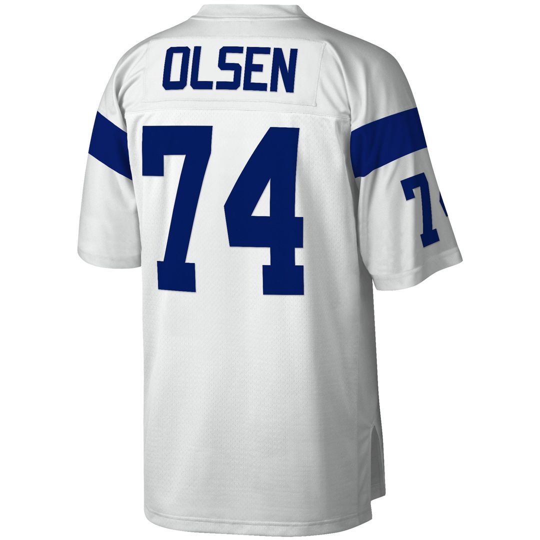 Men's Mitchell & Ness Los Angeles Rams Merlin Olsen White Legacy Replica NFL Jersey