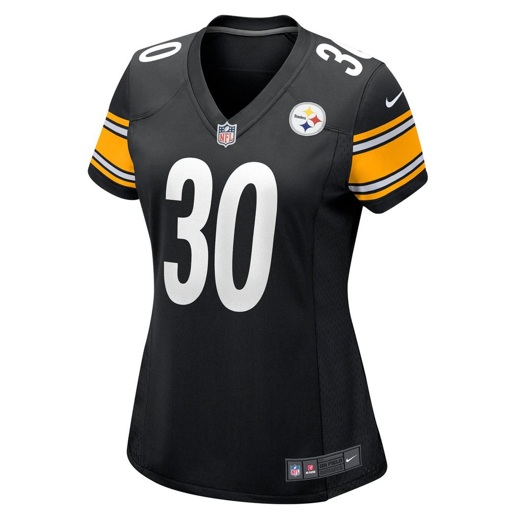 Women's Nike Pittsburgh Steelers Jaylen Warren Black Game Player NFL Jersey