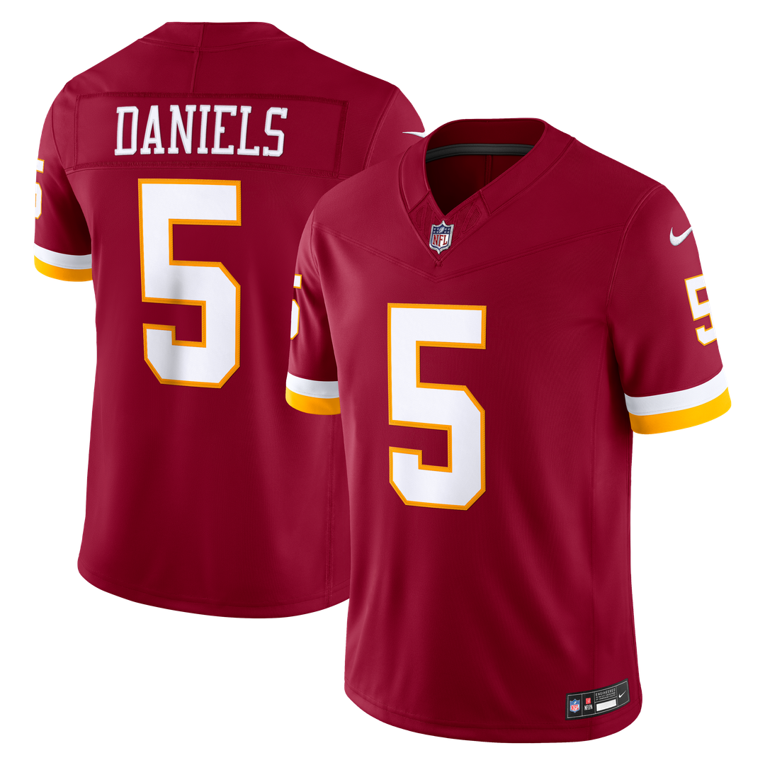 Men's Nike Washington Commanders Jayden Daniels Burgundy Vapor F.U.S.E. Stitched Limited NFL Jersey