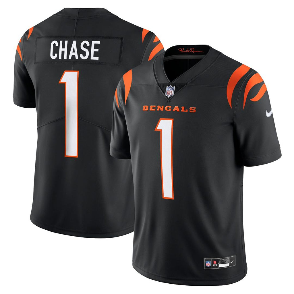 Men's Nike Cincinnati Bengals Ja'Marr Chase Black Vapor Untouchable Limited NFL Jersey