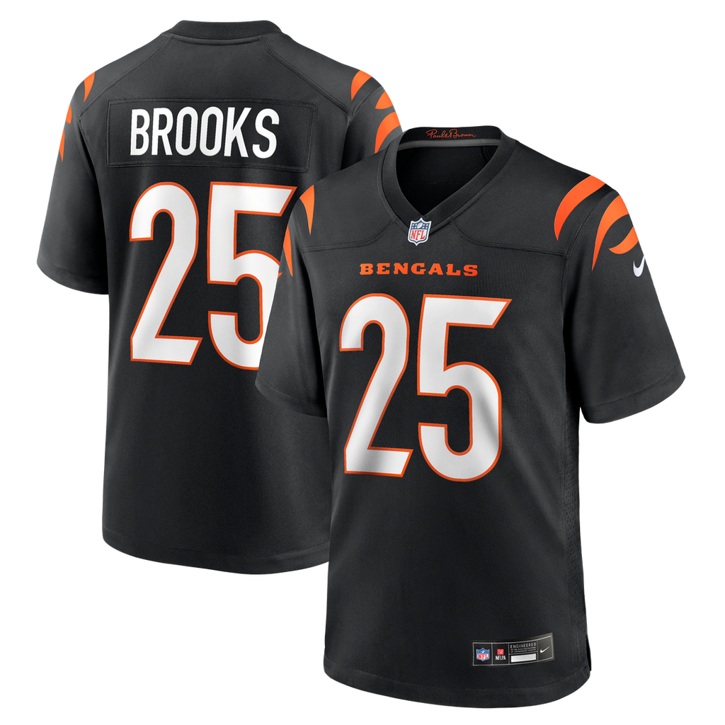 Men's Nike Cincinnati Bengals Tahj Brooks Black Team Game NFL Jersey