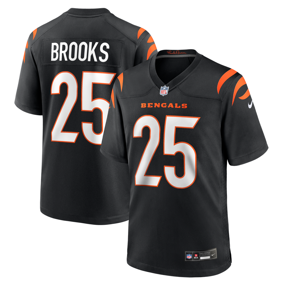 Men's Nike Cincinnati Bengals Tahj Brooks Black Team Game NFL Jersey