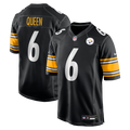 Men's Nike Pittsburgh Steelers Patrick Queen Black Game NFL Jersey