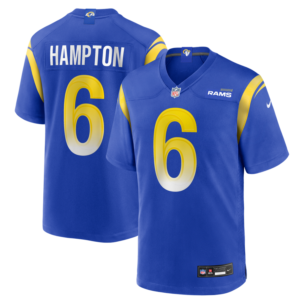 Men's Nike Los Angeles Rams Nick Hampton Royal Team Game NFL Jersey