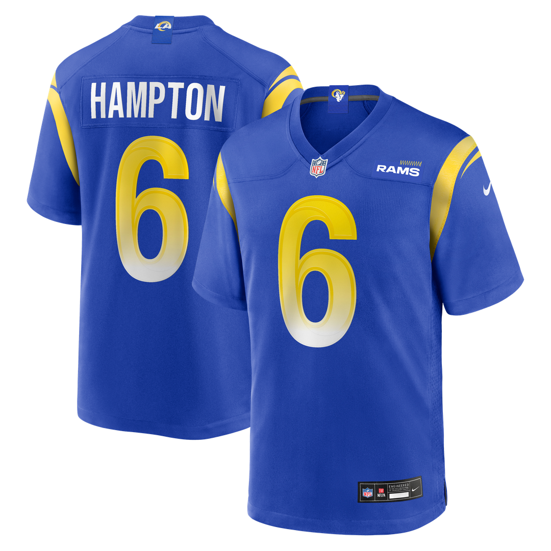 Men's Nike Los Angeles Rams Nick Hampton Royal Team Game NFL Jersey