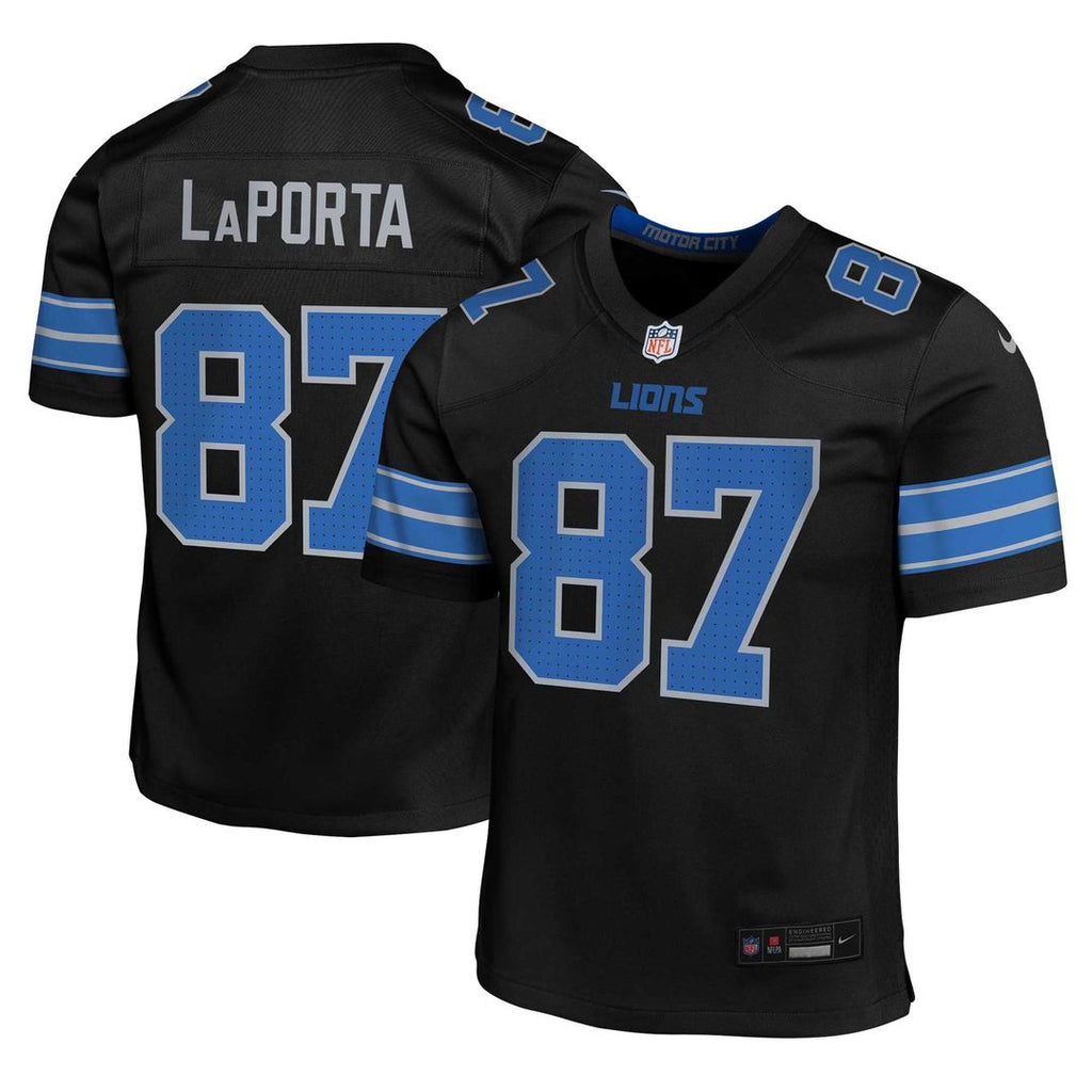 Youth Nike Detroit Lions Sam LaPorta Black Game NFL Jersey