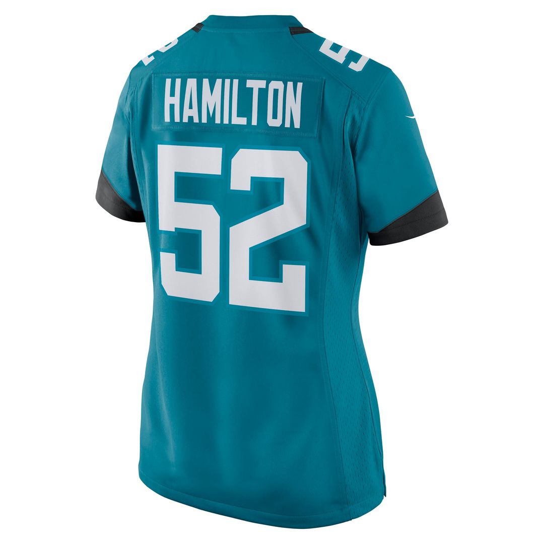 Women's Nike Jacksonville Jaguars DaVon Hamilton Teal Game NFL Jersey