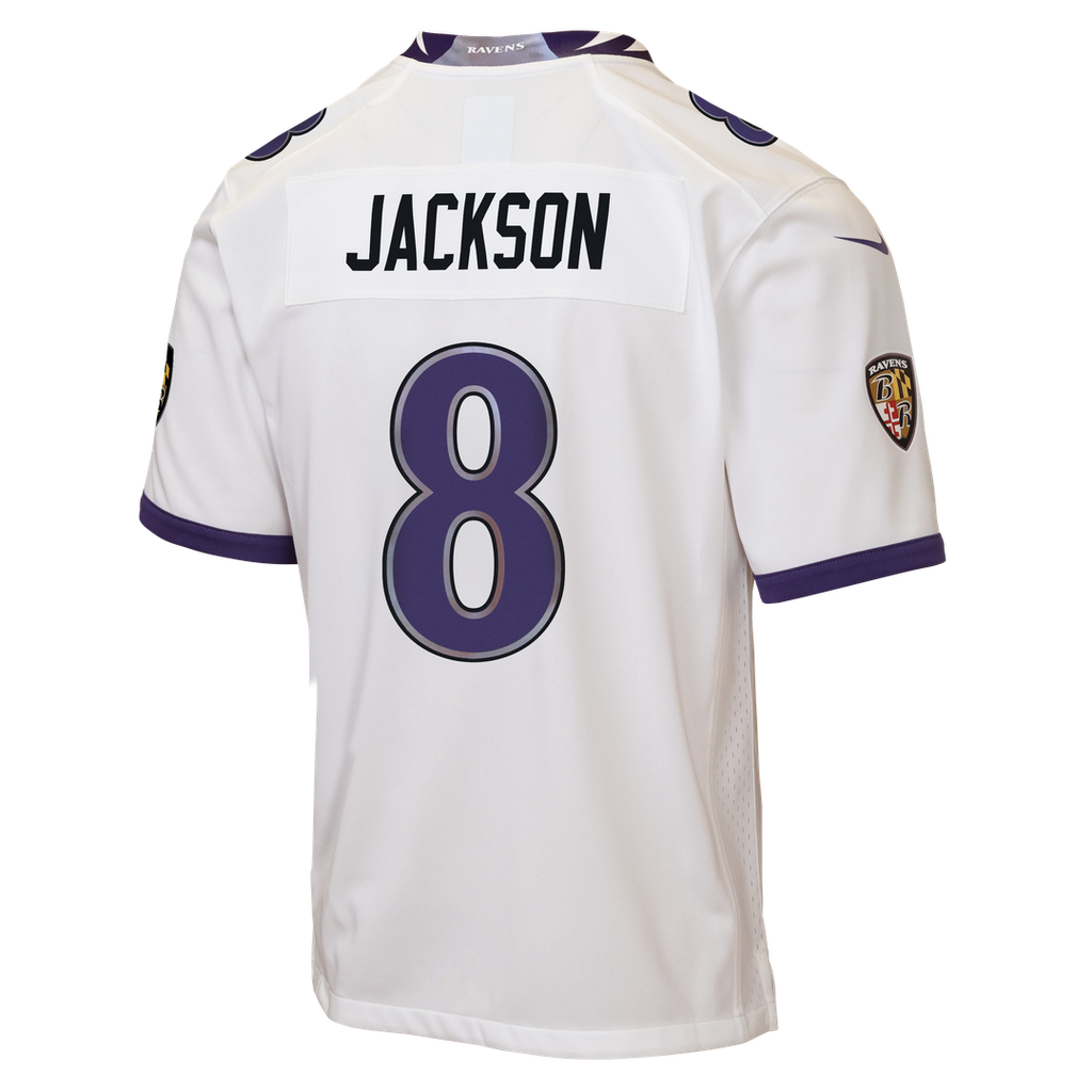 Youth Nike Baltimore Ravens Lamar Jackson White Game NFL Jersey