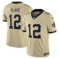 Men's Nike New Orleans Saints Chris Olave Gold Gameday Golds Alternate Vapor F.U.S.E. Limited NFL Jersey