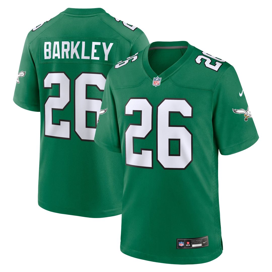 Men's Nike Philadelphia Eagles Saquon Barkley Kelly Green Alternate Game NFL Jersey