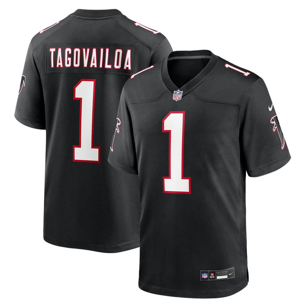 Men's Nike Atlanta Falcons Tua Tagovailoa Black Alternate Game NFL Jersey