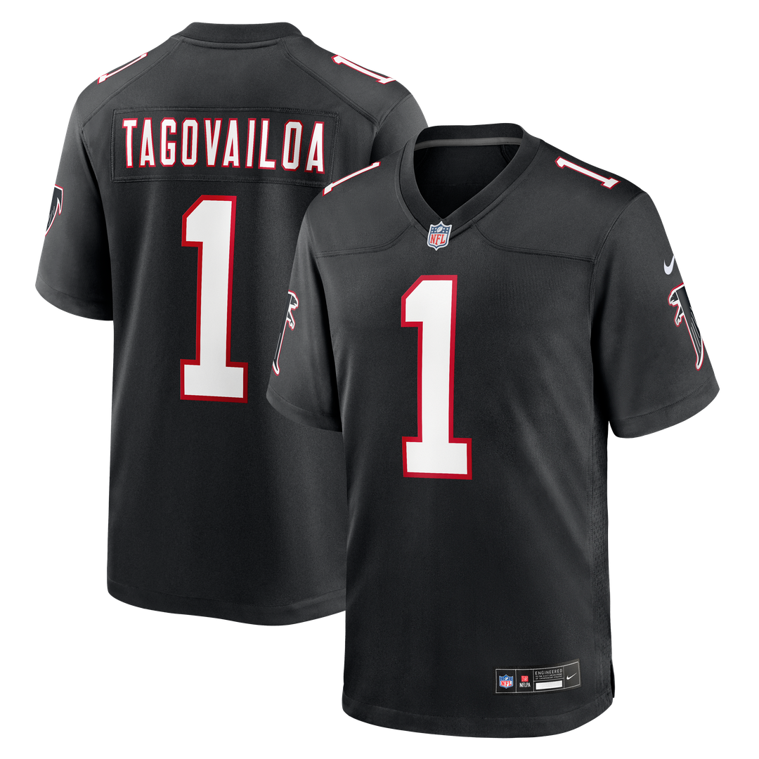Men's Nike Atlanta Falcons Tua Tagovailoa Black Alternate Game NFL Jersey