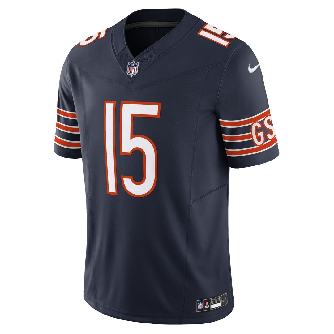 Men's Nike Chicago Bears Rome Odunze Navy Vapor F.U.S.E. Limited NFL Jersey