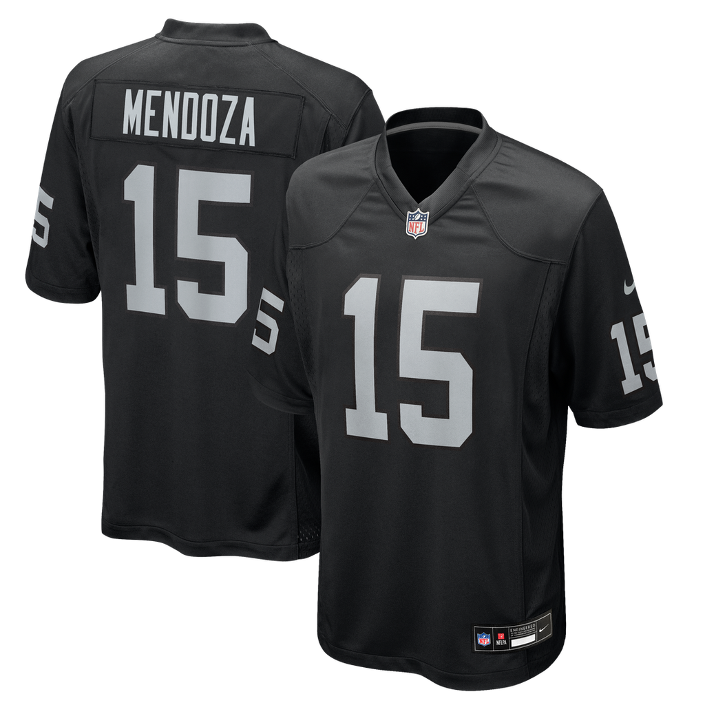 Men's Nike Las Vegas Raiders Fernando Mendoza Black 2026 NFL Draft First Round Pick No. 1 Team Game NFL Jersey