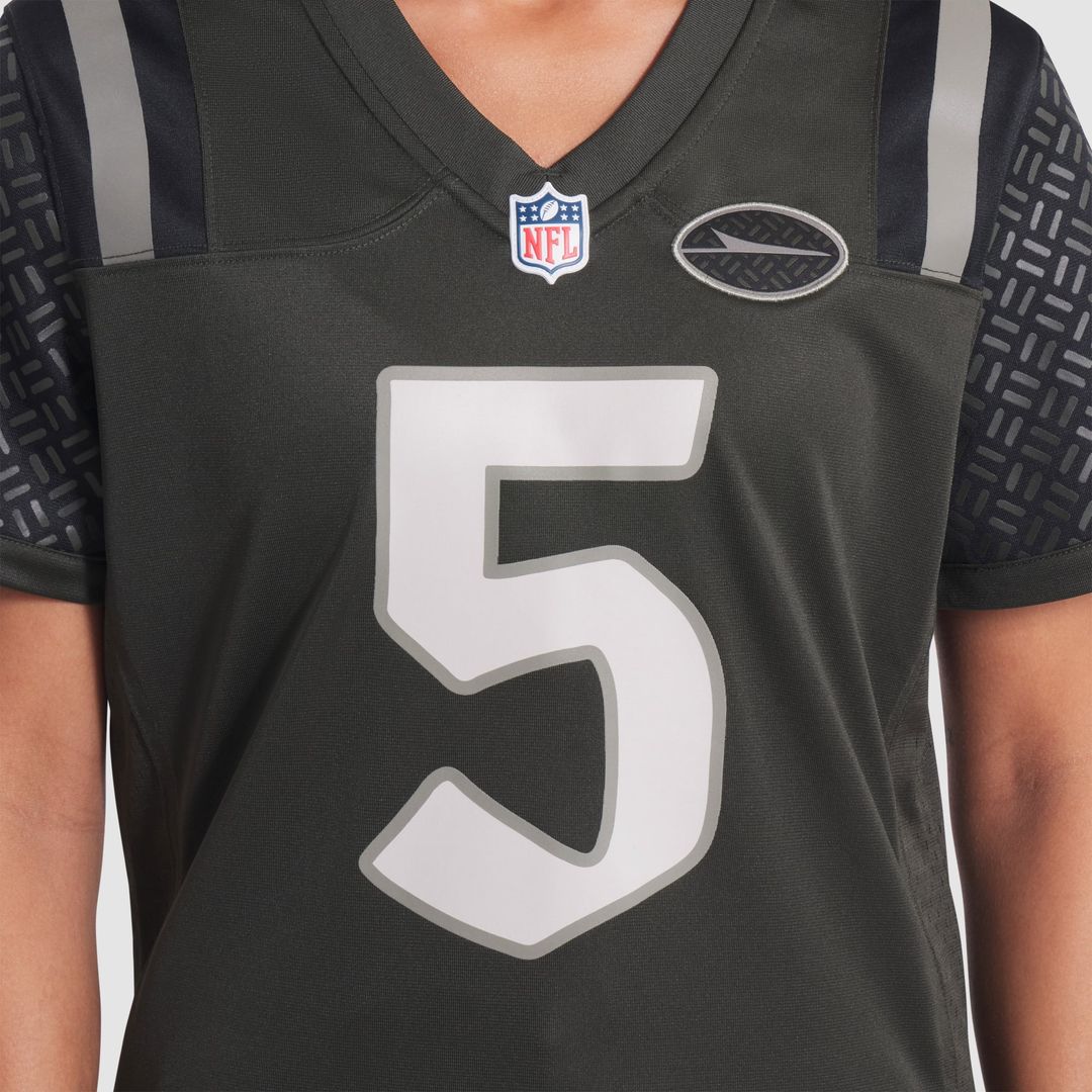 Women's Nike New York Jets Garrett Wilson Gotham Green 2025 Rivalries Collection Game NFL Jersey