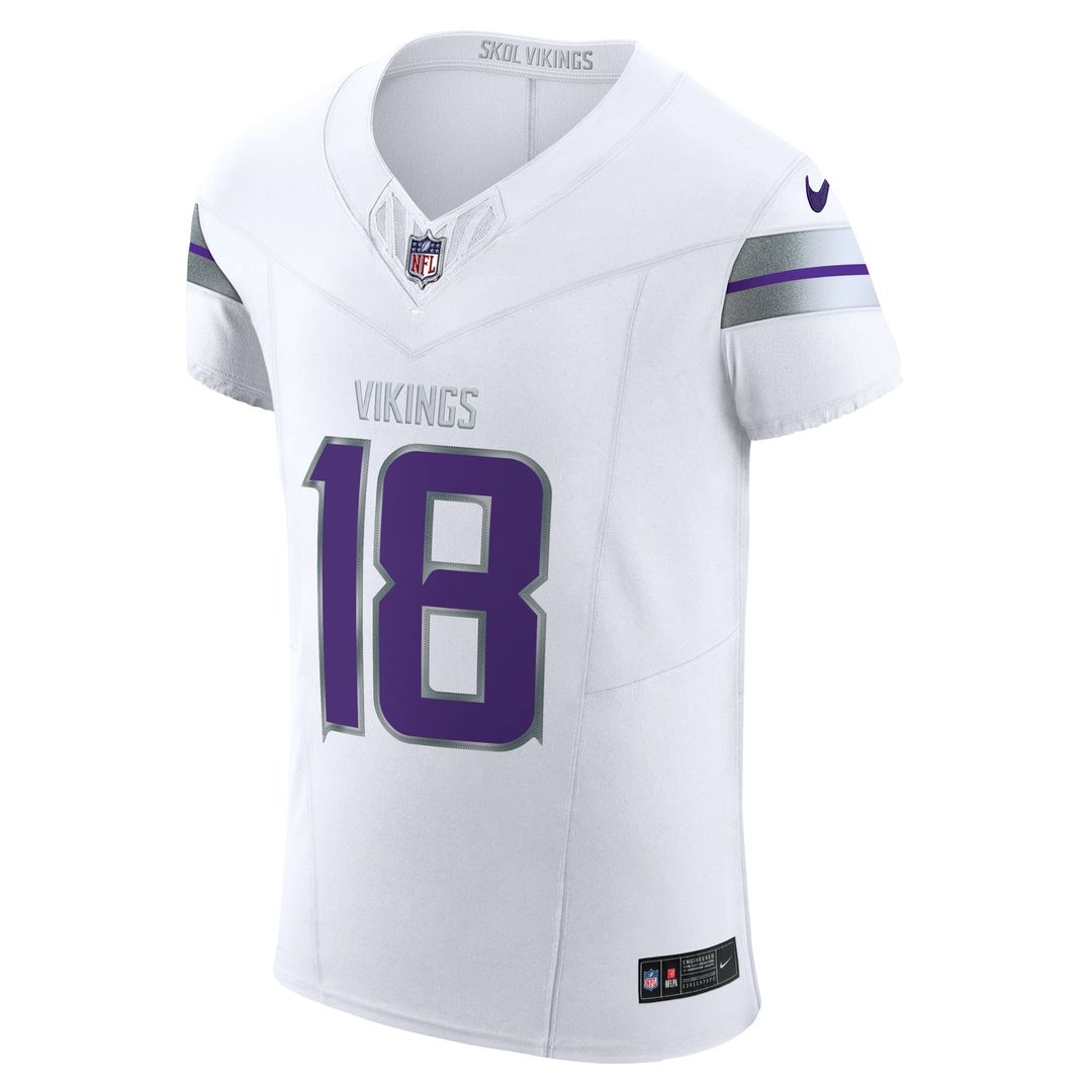 Men's Nike Minnesota Vikings Justin Jefferson White Alternate Vapor F.U.S.E. Elite Player NFL Jersey