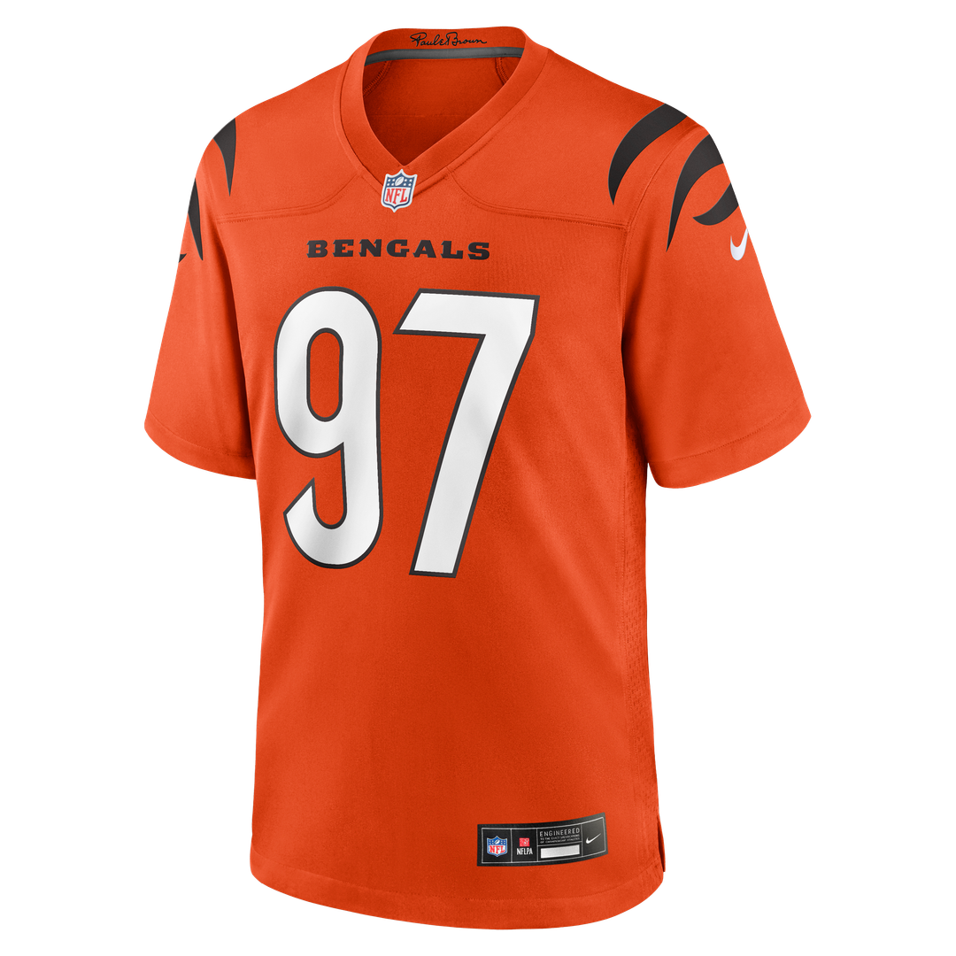 Men's Nike Cincinnati Bengals Dexter Lawrence II Orange Game NFL Jersey