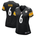 Women's Nike Pittsburgh Steelers Patrick Queen Black Team Game NFL Jersey