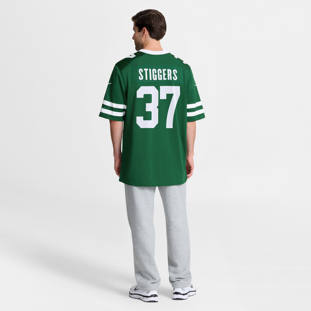 Men's Nike New York Jets Qwan'tez Stiggers Legacy Green Team Game NFL Jersey