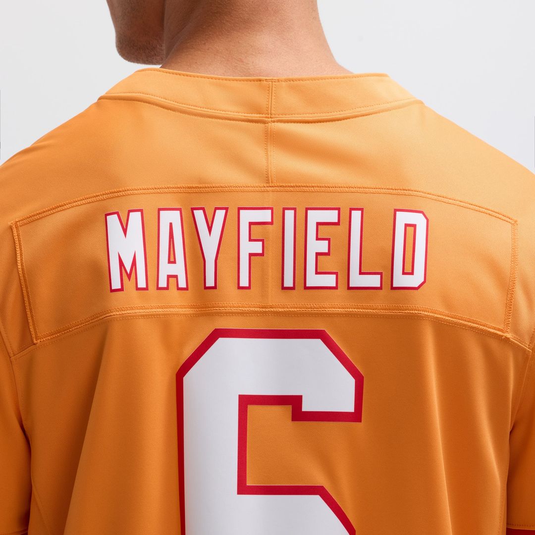 Men's Nike Tampa Bay Buccaneers Baker Mayfield '76 White Vapor F.U.S.E. Player Limited NFL Jersey