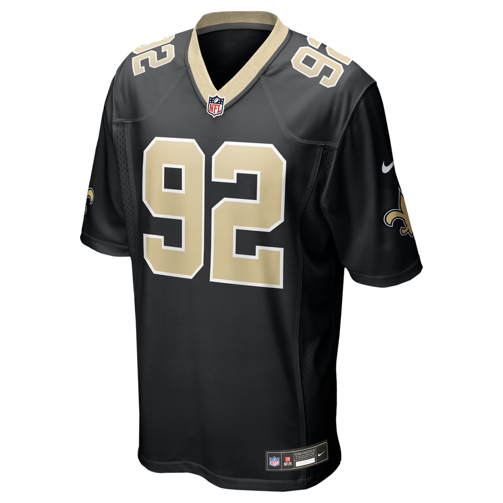 Men's Nike New Orleans Saints Davon Godchaux Black Team Game NFL Jersey